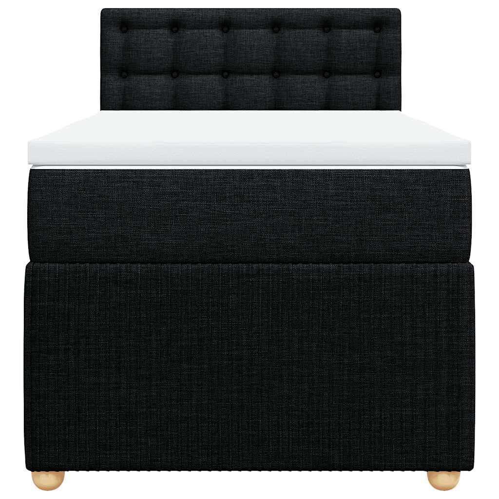 Sommier à lattes de lit avec matelas Noir 90x200 cm Tissu - XIOS