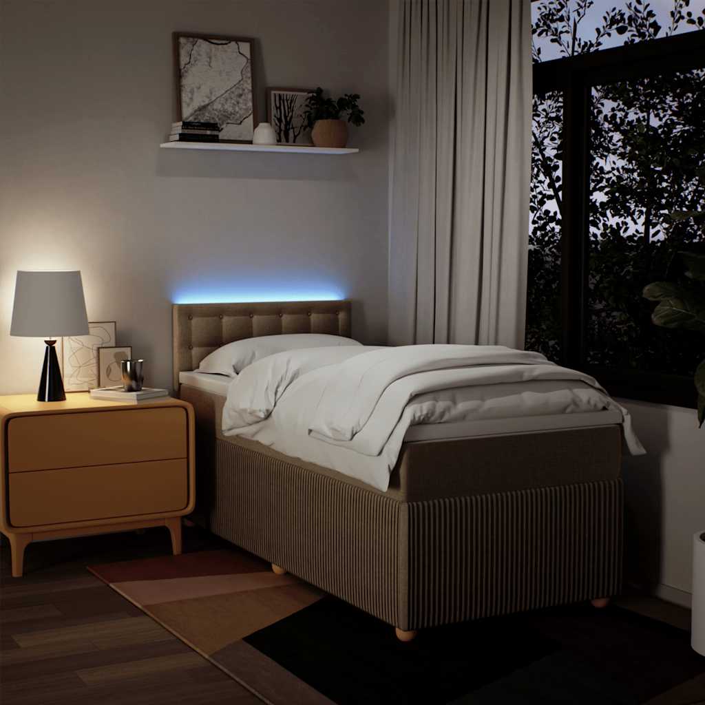 Sommier à lattes de lit avec matelas Crème 90x200 cm Tissu - XIOS