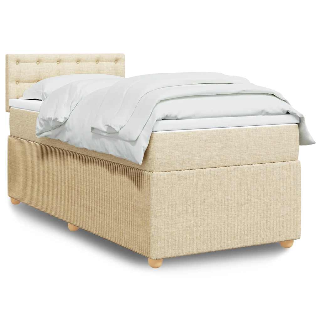 Sommier à lattes de lit avec matelas Crème 90x200 cm Tissu - XIOS