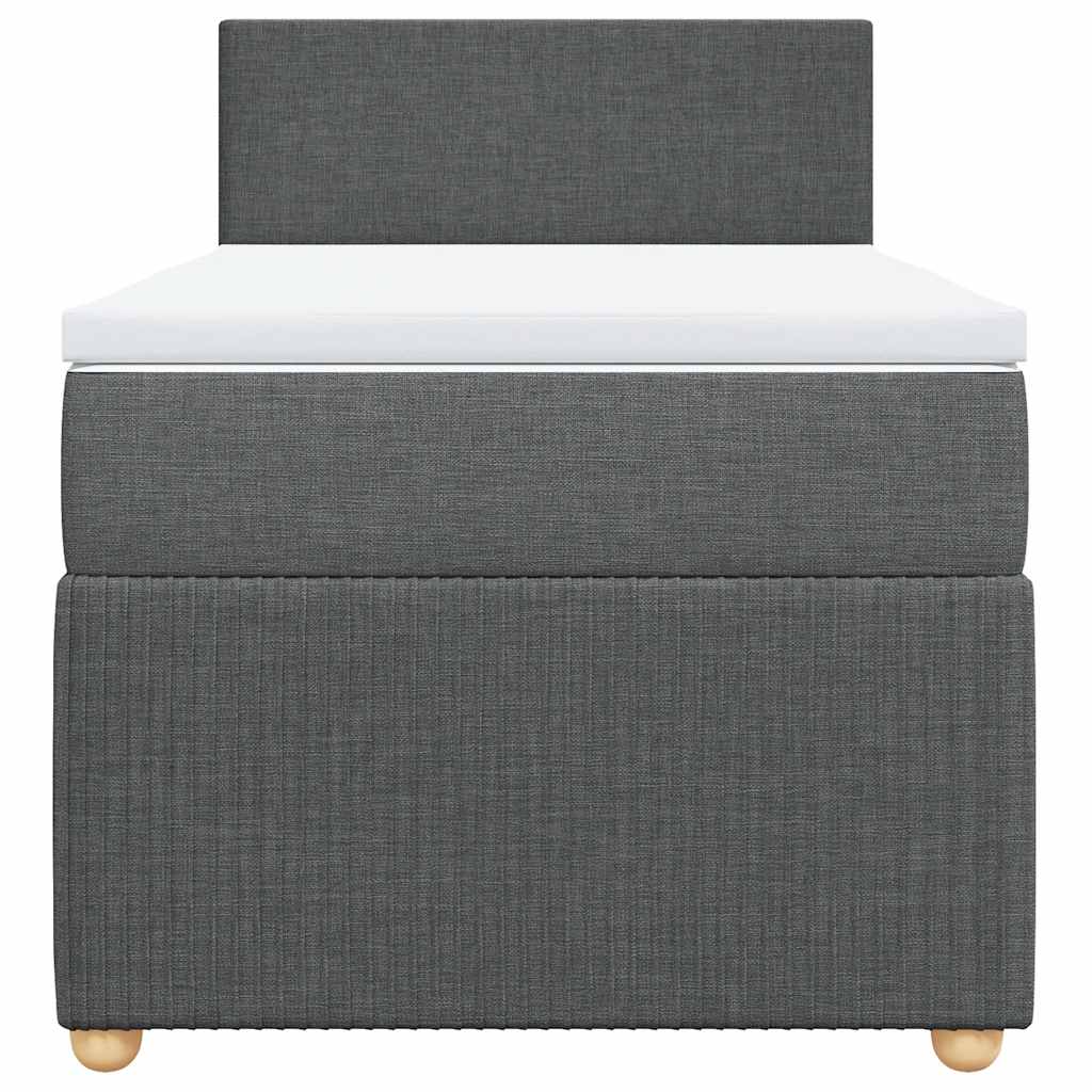 Sommier à lattes de lit avec matelas Gris foncé 100x200cm Tissu - XIOS