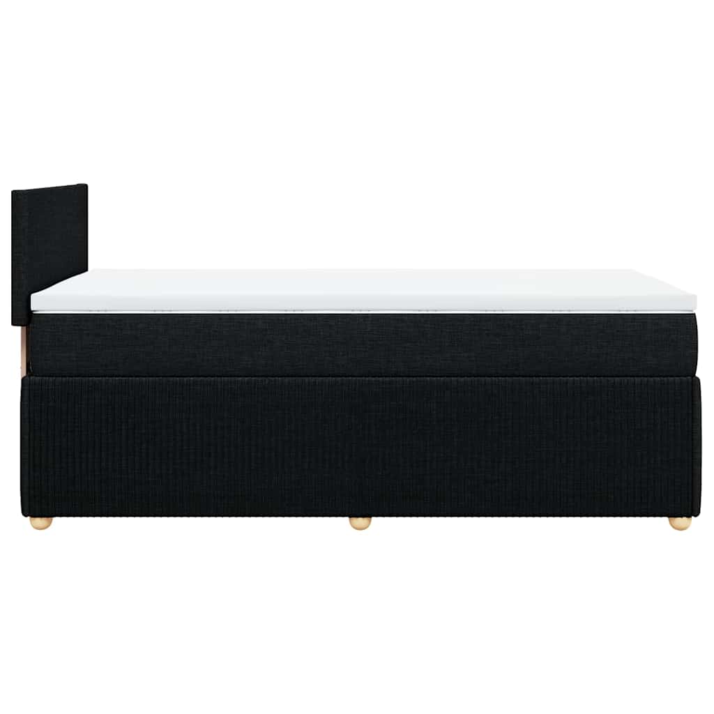 Sommier à lattes de lit avec matelas Noir 100x200 cm Tissu - XIOS