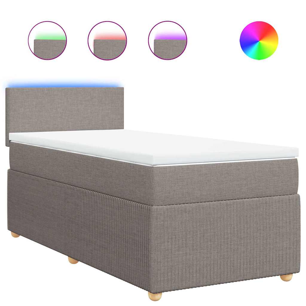 Sommier à lattes de lit avec matelas Taupe 100x200 cm Tissu - XIOS