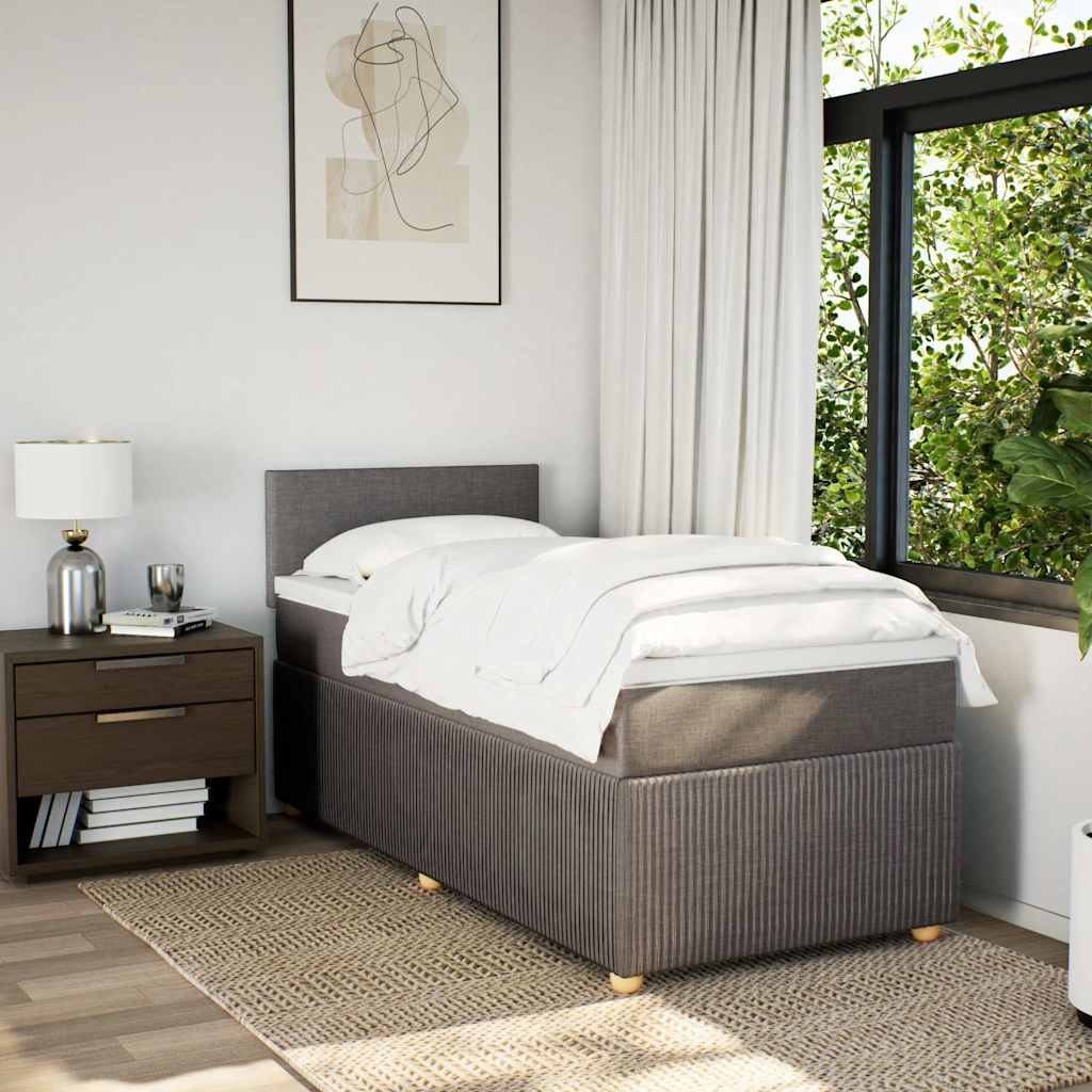 Sommier à lattes de lit avec matelas Taupe 100x200 cm Tissu - XIOS
