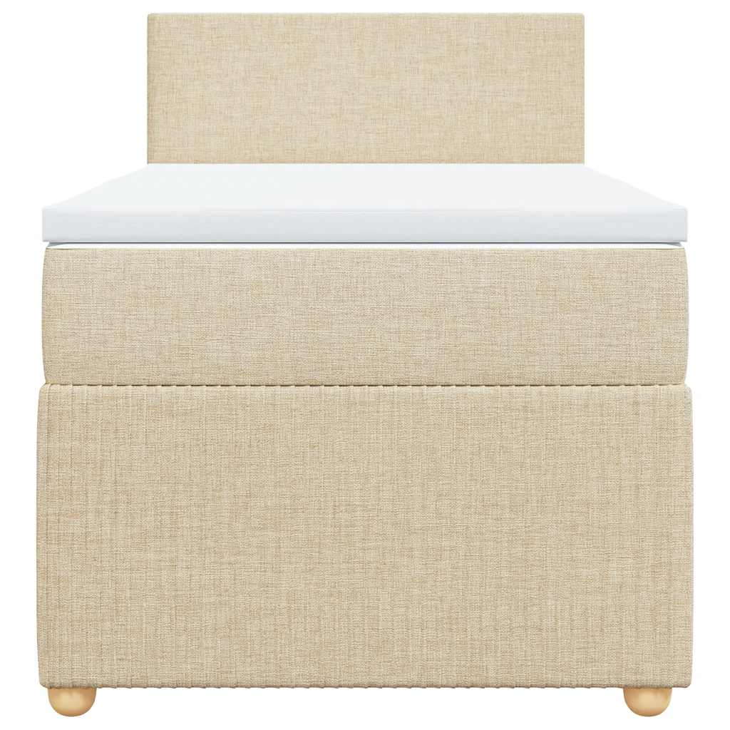 Sommier à lattes de lit avec matelas Crème 100x200 cm Tissu - XIOS