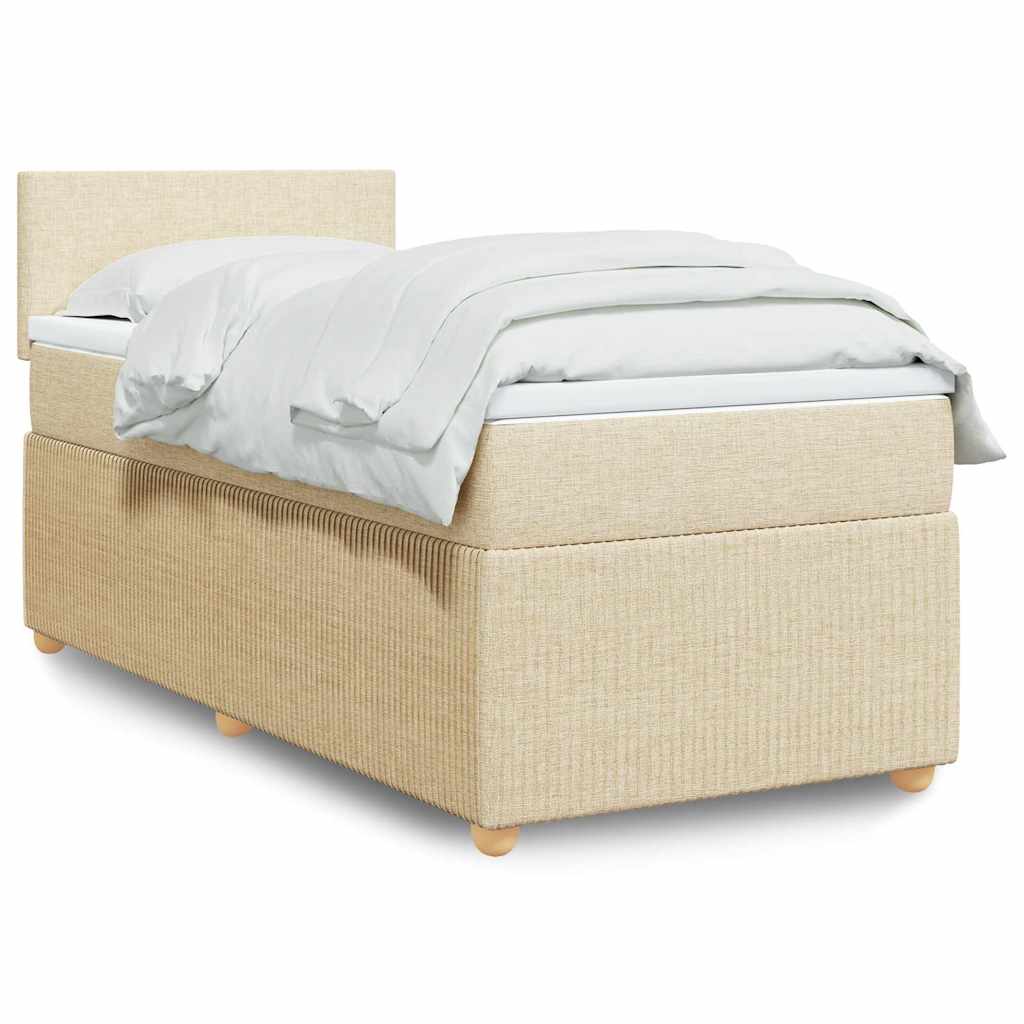 Sommier à lattes de lit avec matelas Crème 100x200 cm Tissu - XIOS