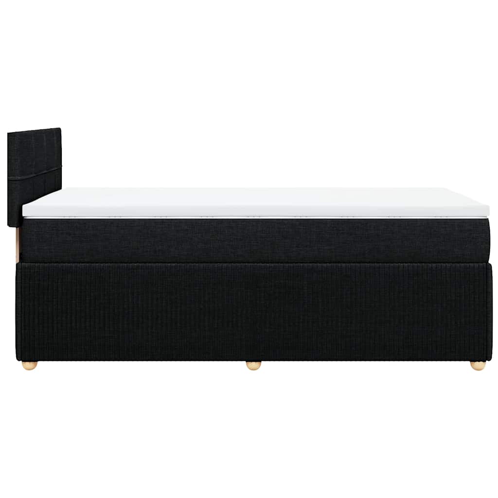 Sommier à lattes de lit avec matelas Noir 100x200 cm Tissu - XIOS