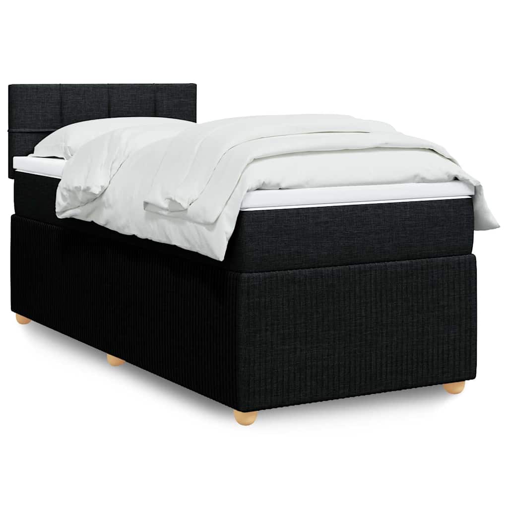 Sommier à lattes de lit avec matelas Noir 100x200 cm Tissu - XIOS
