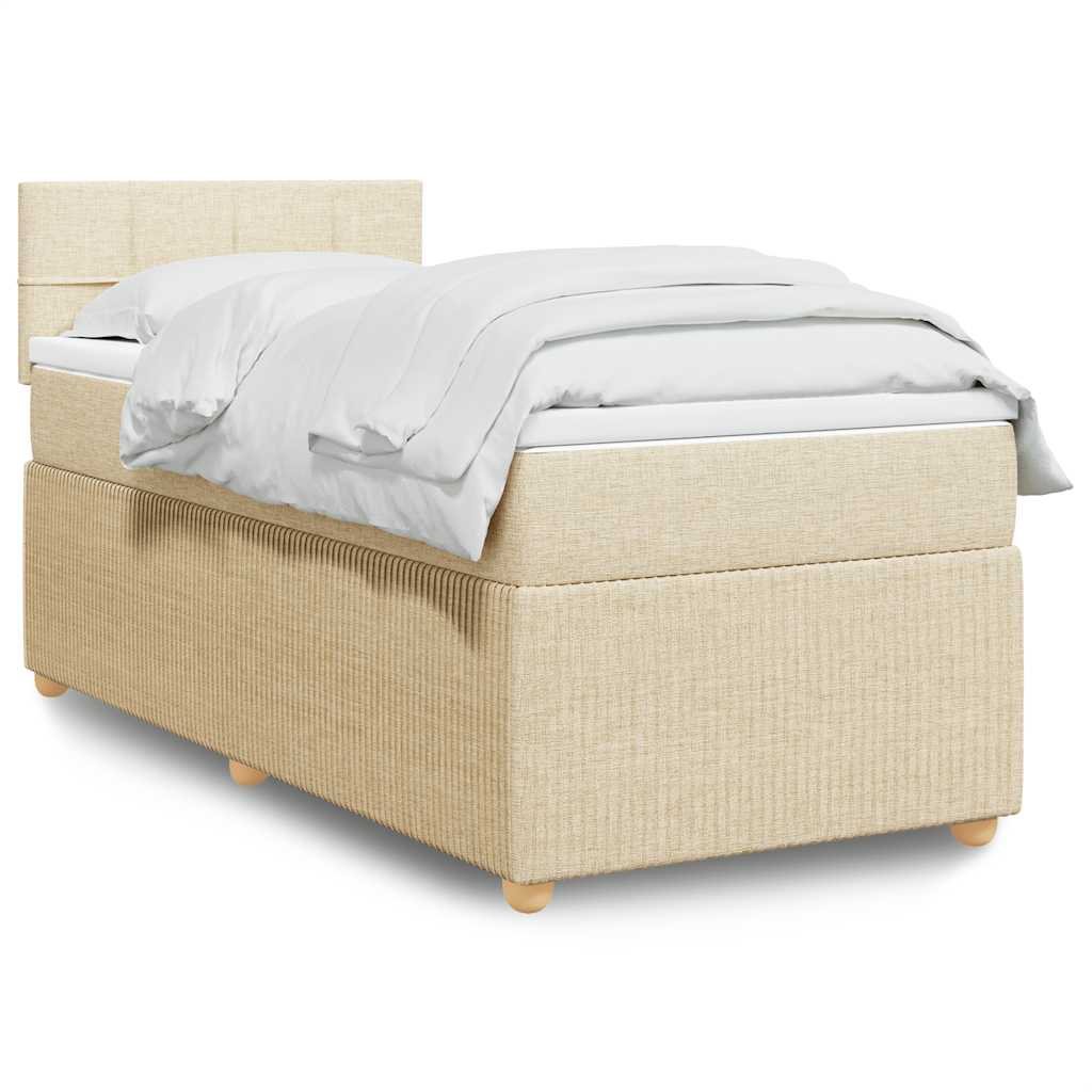 Sommier à lattes de lit avec matelas Crème 100x200 cm Tissu - XIOS