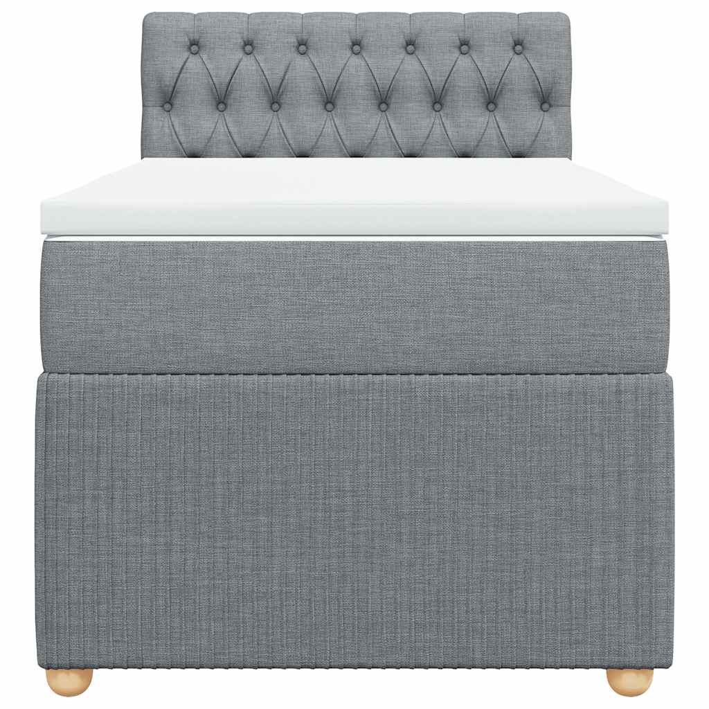 Sommier à lattes de lit avec matelas Gris clair 100x200cm Tissu - XIOS