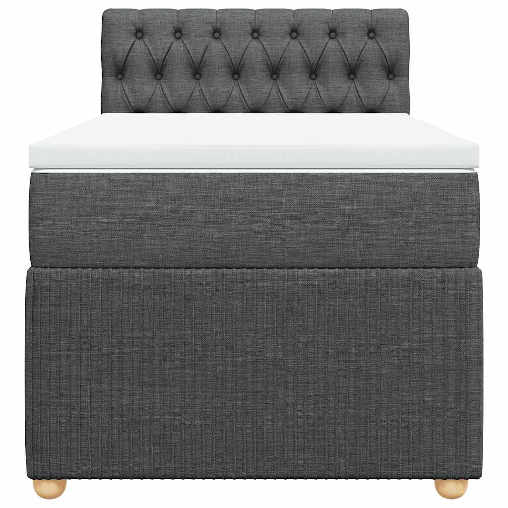 Sommier à lattes de lit avec matelas Gris foncé 100x200cm Tissu - XIOS