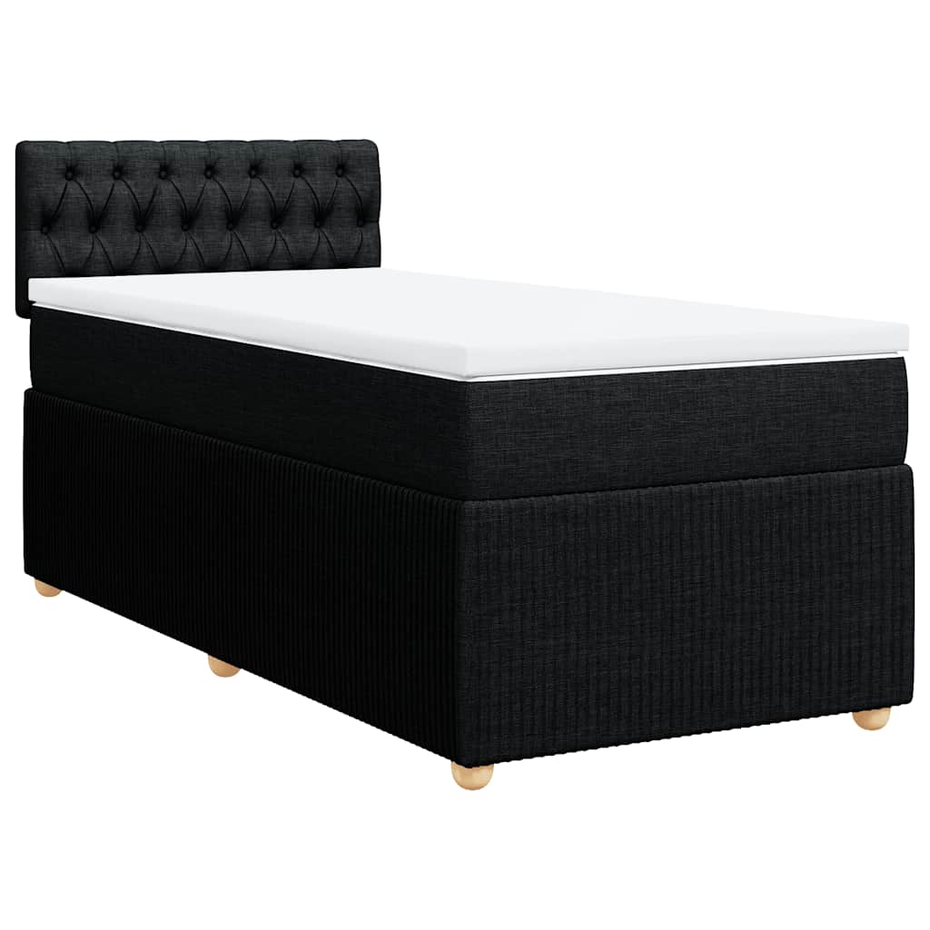 Sommier à lattes de lit avec matelas Noir 100x200 cm Tissu - XIOS