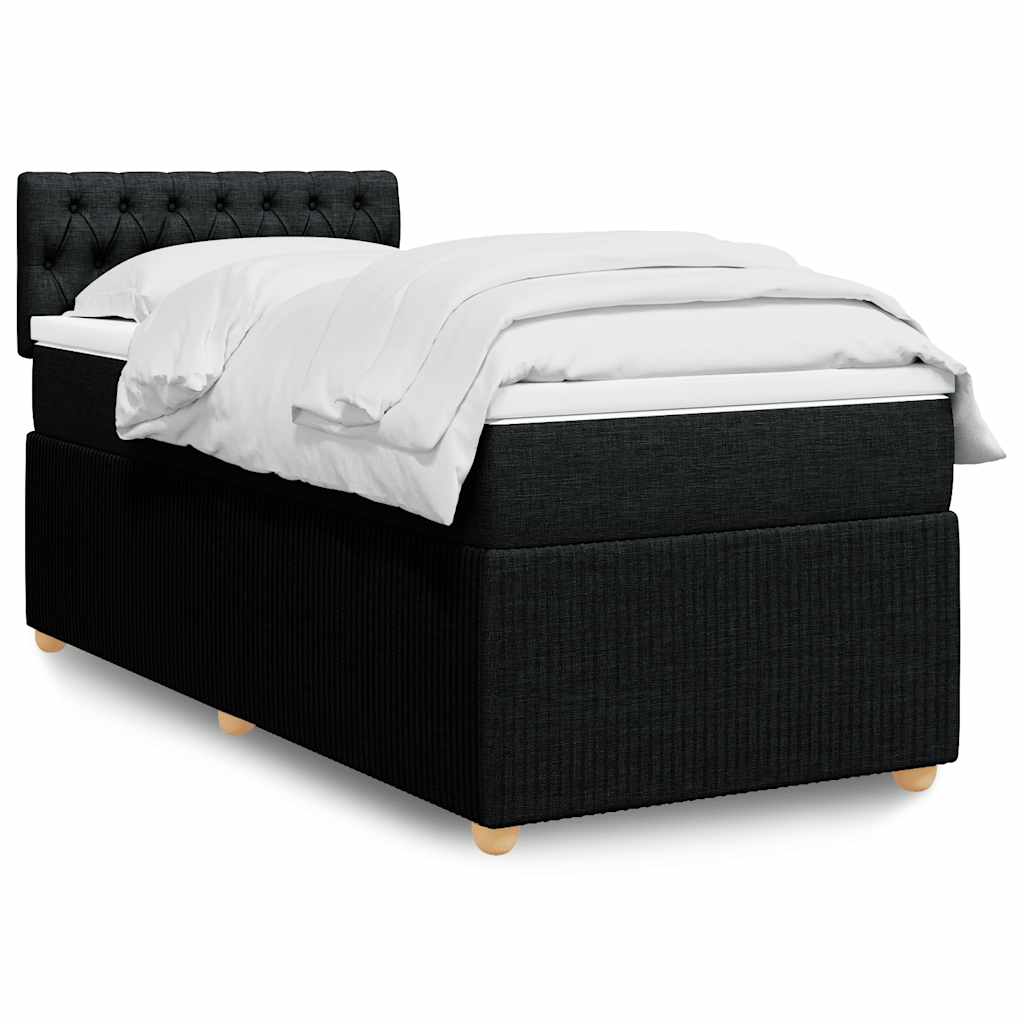 Sommier à lattes de lit avec matelas Noir 100x200 cm Tissu - XIOS