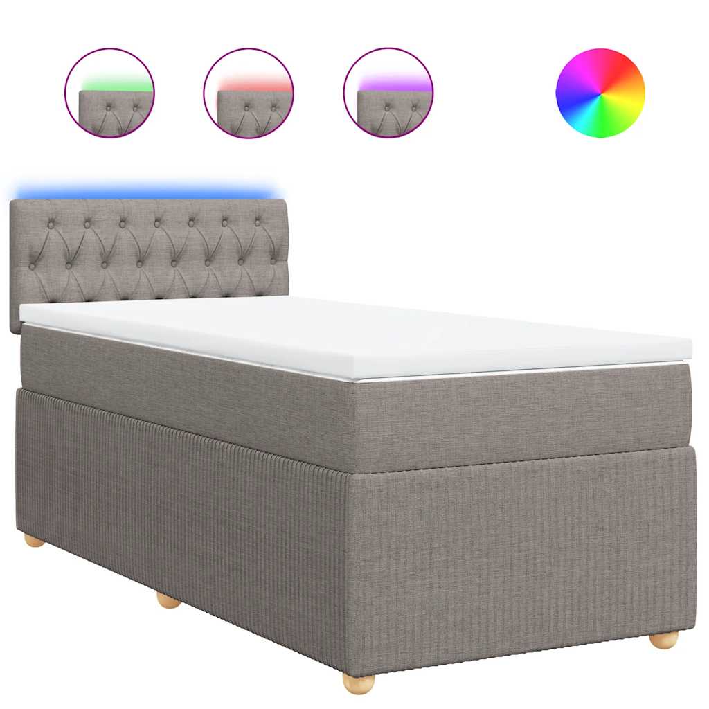 Sommier à lattes de lit avec matelas Taupe 100x200 cm Tissu - XIOS