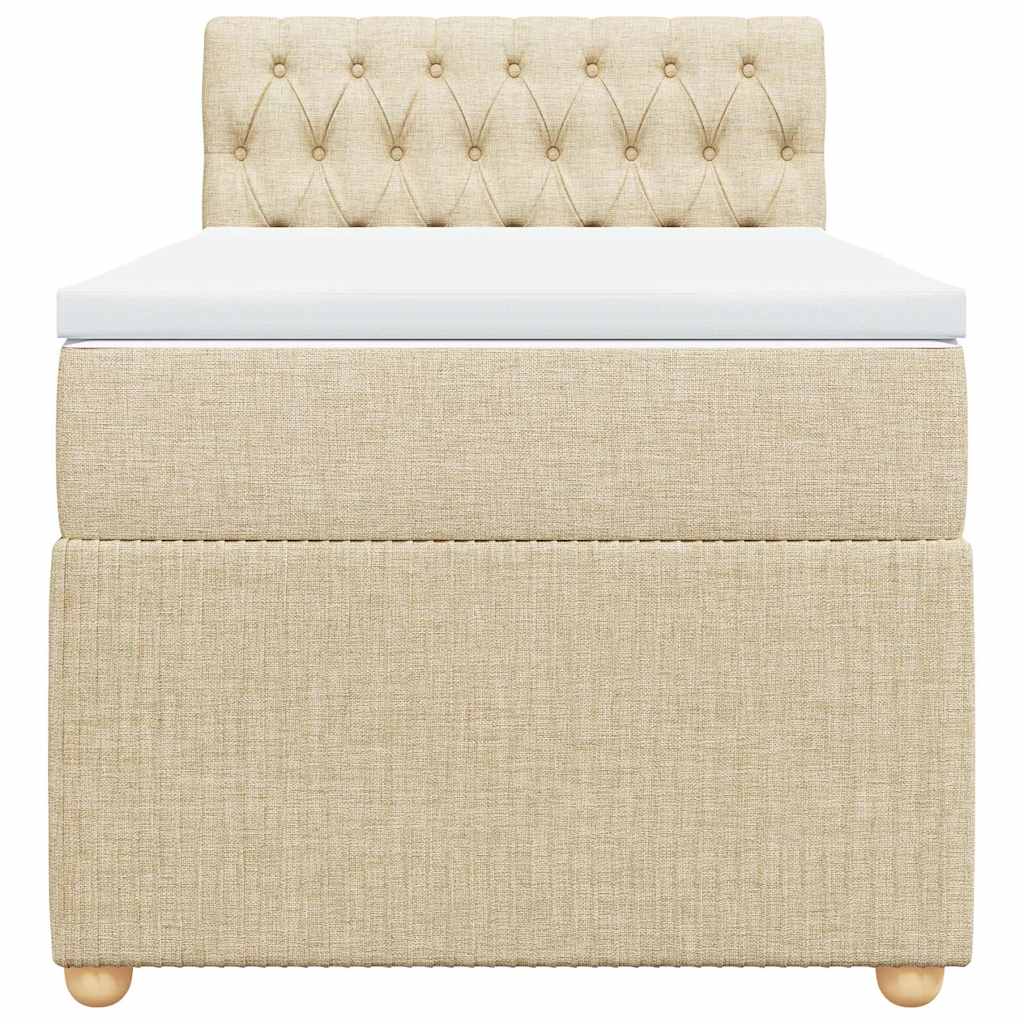 Sommier à lattes de lit avec matelas Crème 100x200 cm Tissu - XIOS