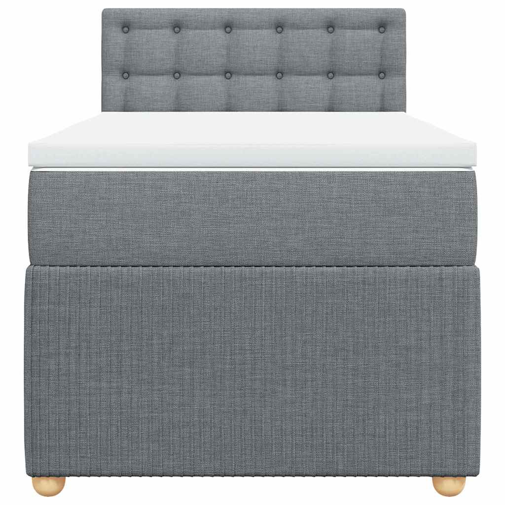Sommier à lattes de lit avec matelas Gris clair 100x200cm Tissu - XIOS