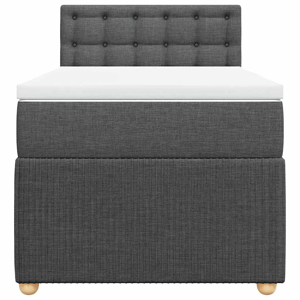 Sommier à lattes de lit avec matelas Gris foncé 100x200cm Tissu - XIOS