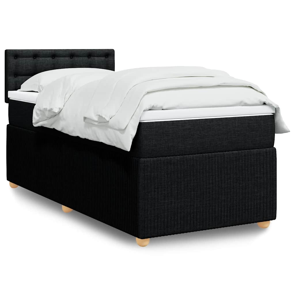 Sommier à lattes de lit avec matelas Noir 100x200 cm Tissu - XIOS
