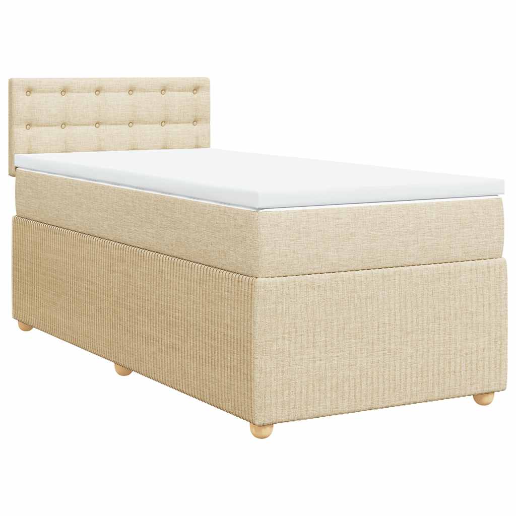 Sommier à lattes de lit avec matelas Crème 100x200 cm Tissu - XIOS