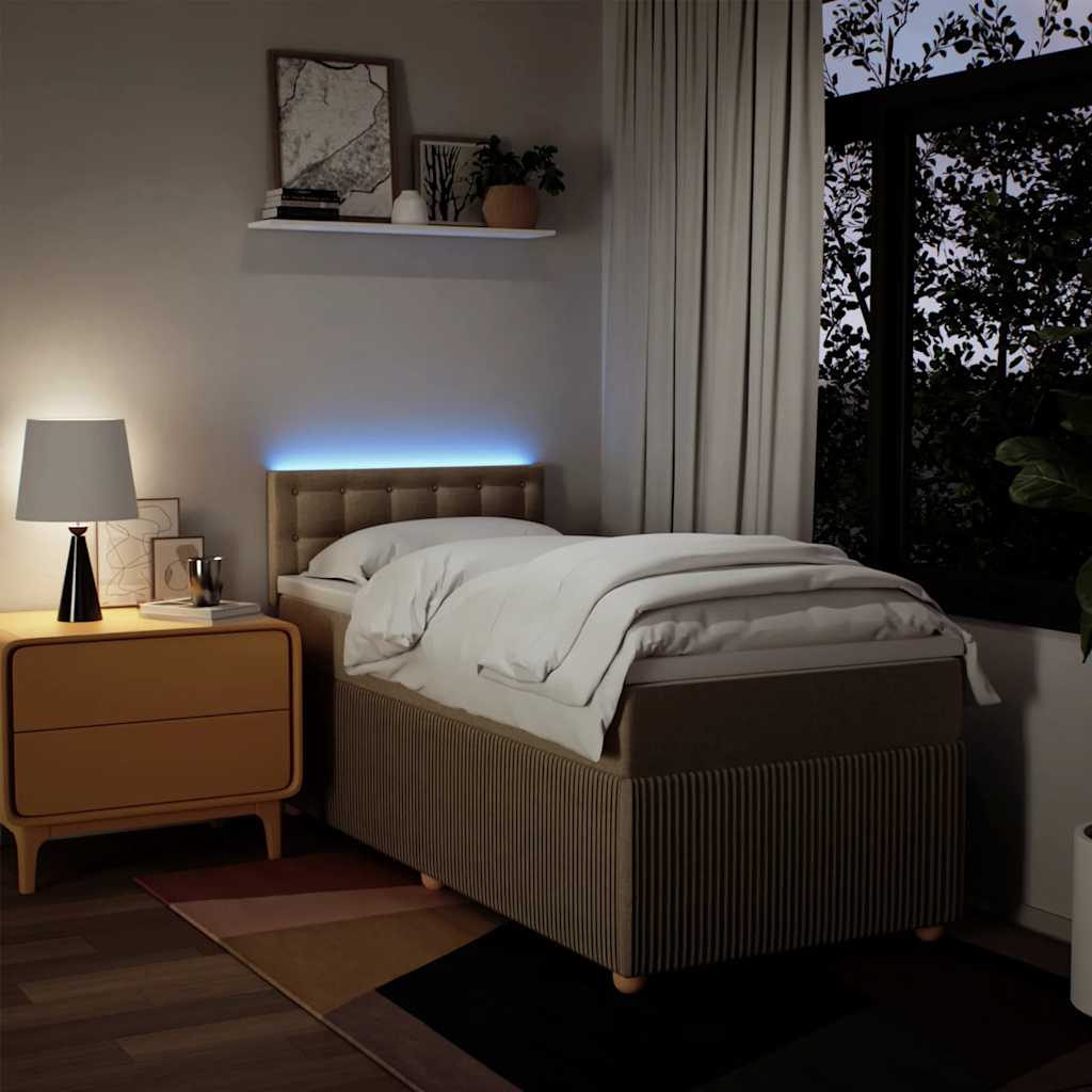 Sommier à lattes de lit avec matelas Crème 100x200 cm Tissu - XIOS