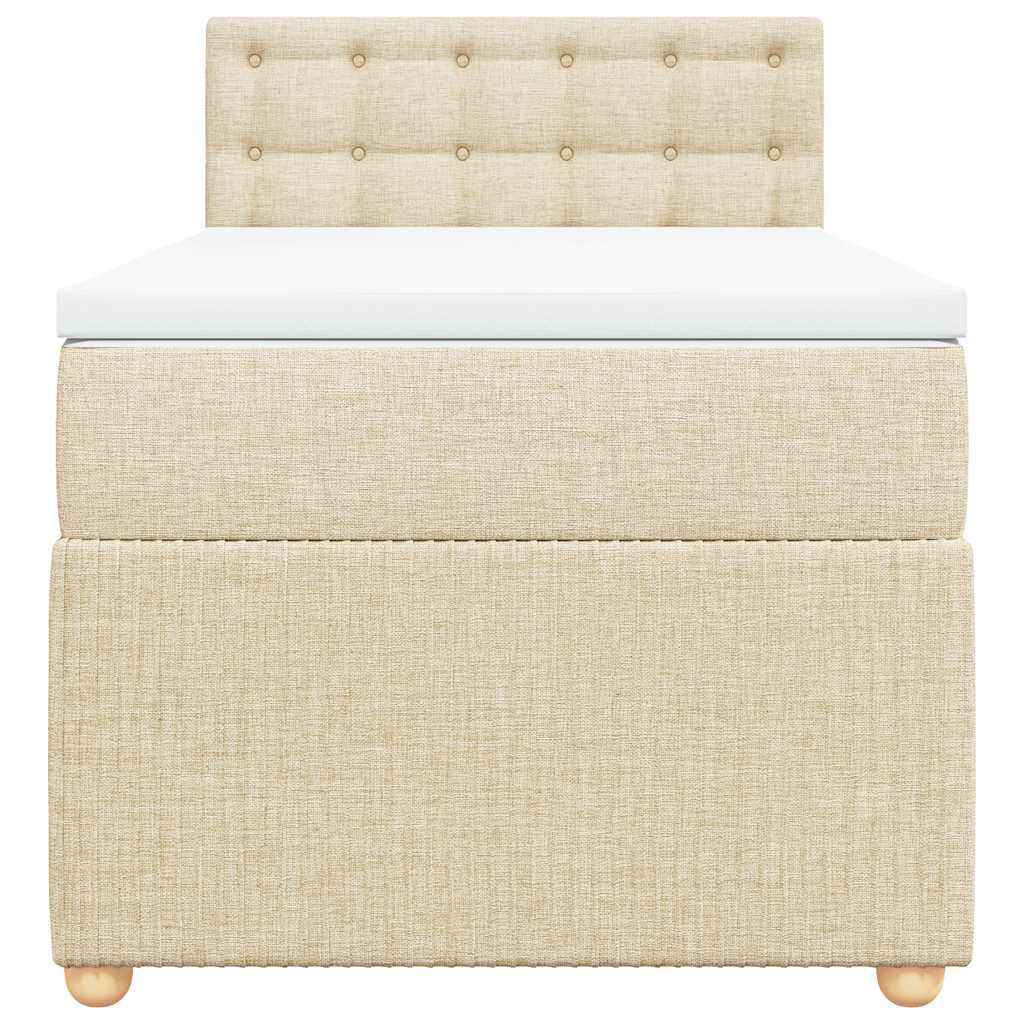 Sommier à lattes de lit avec matelas Crème 100x200 cm Tissu - XIOS