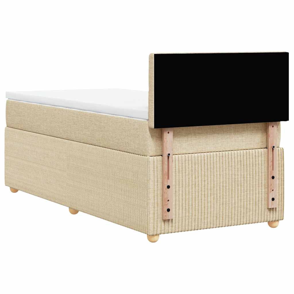 Sommier à lattes de lit avec matelas Crème 100x200 cm Tissu - XIOS