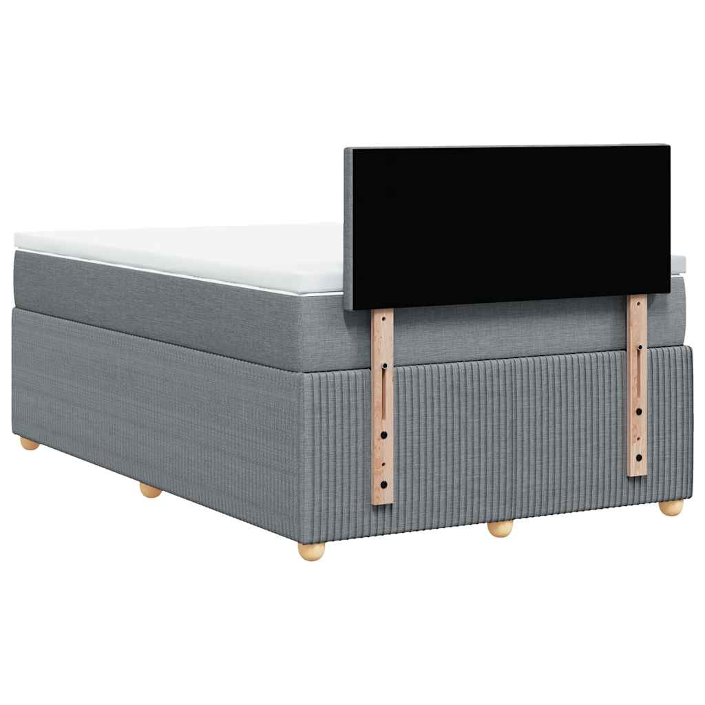 Sommier à lattes de lit et matelas gris clair 120x190 cm tissu - XIOS