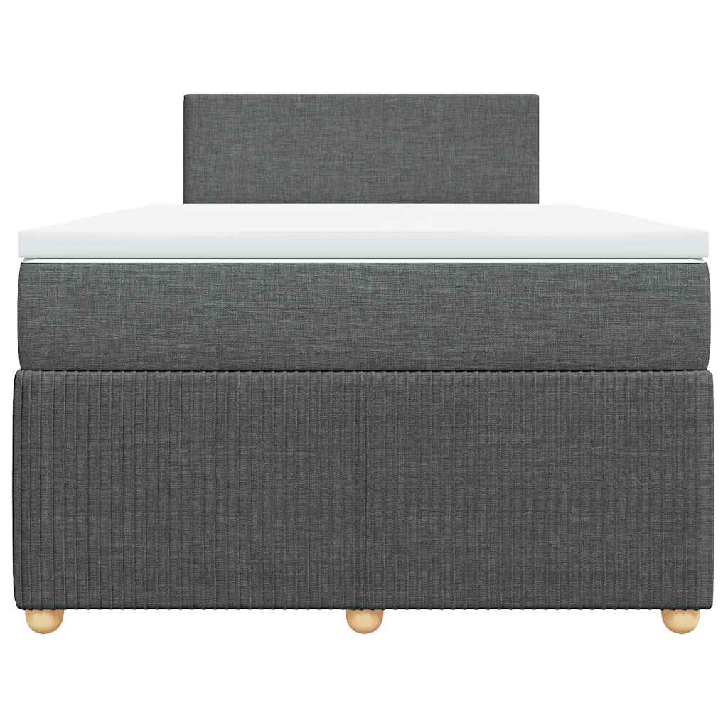 Sommier à lattes de lit avec matelas gris foncé 120x190cm tissu - XIOS
