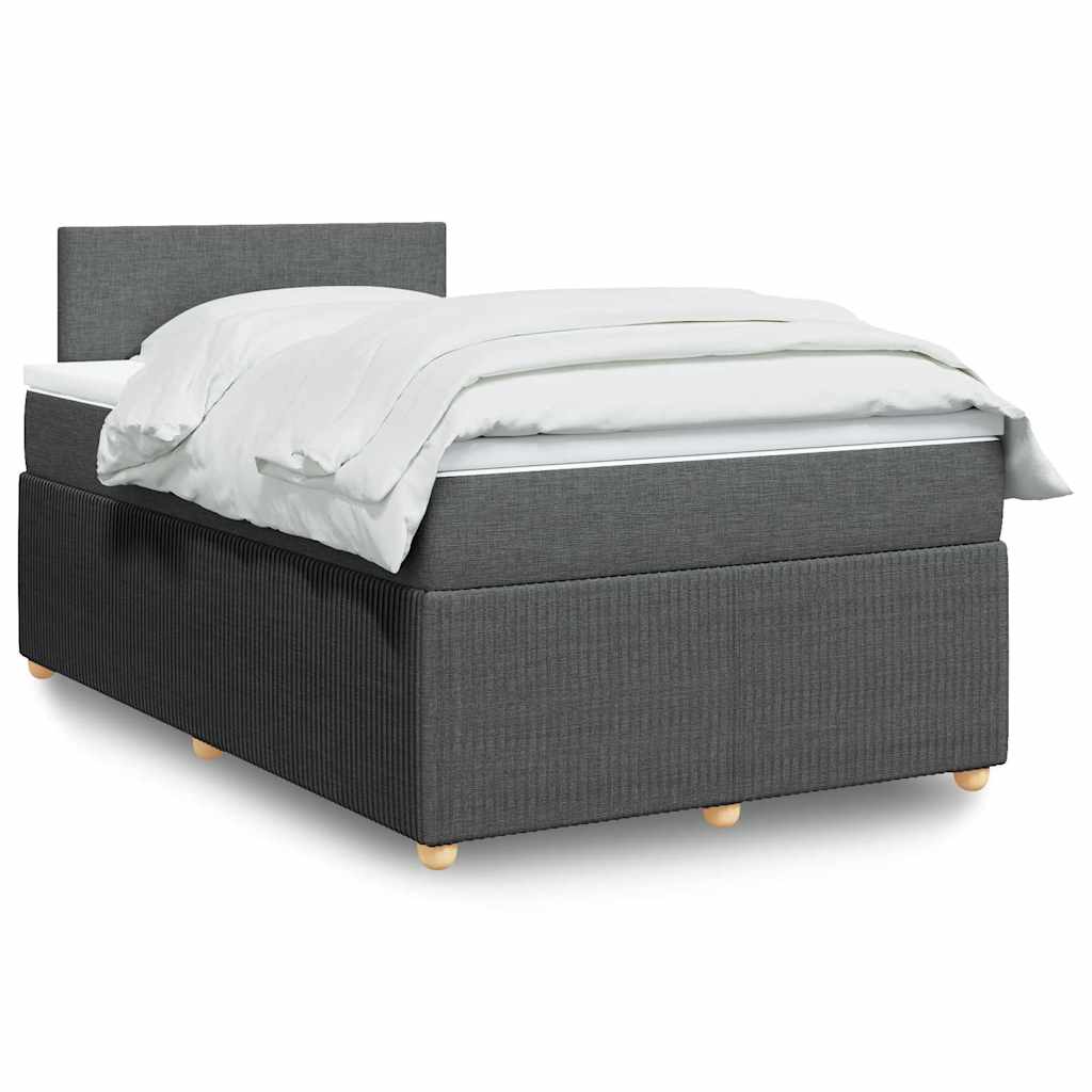 Sommier à lattes de lit avec matelas gris foncé 120x190cm tissu - XIOS