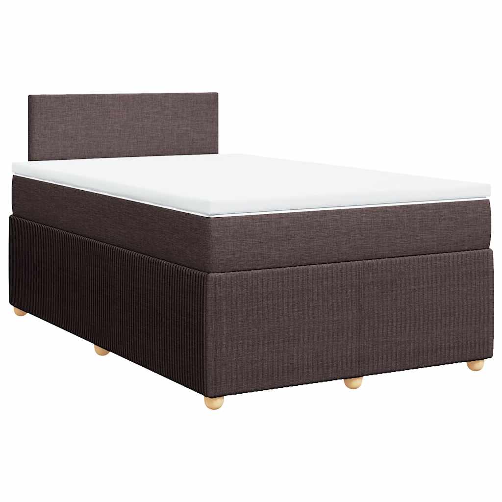 Sommier à lattes de lit et matelas marron foncé 120x190cm tissu - XIOS
