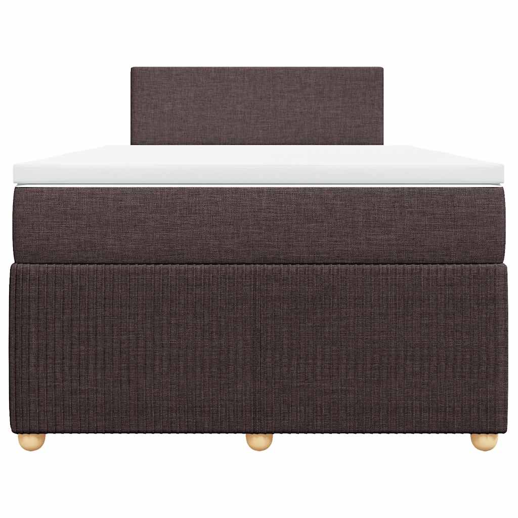 Sommier à lattes de lit et matelas marron foncé 120x190cm tissu - XIOS