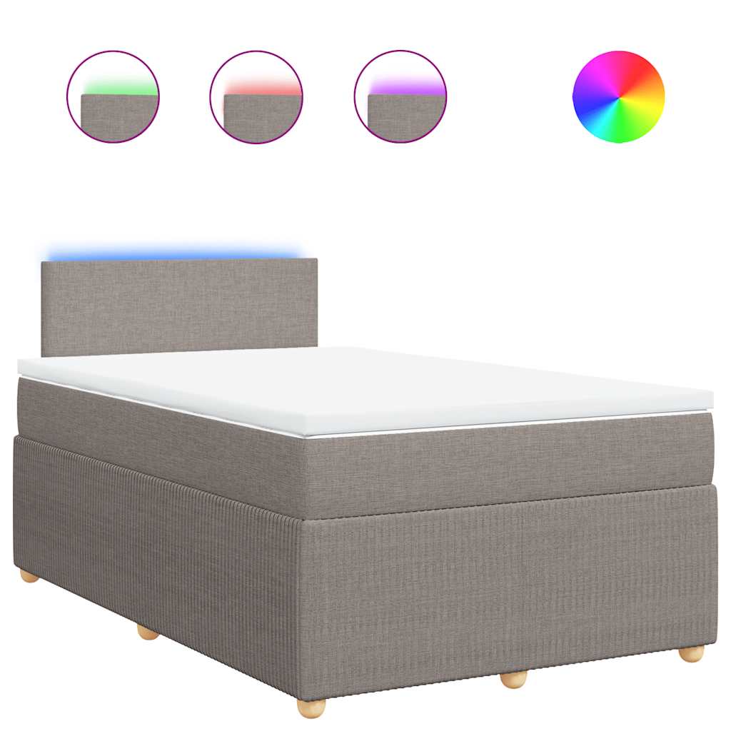 Sommier à lattes de lit avec matelas taupe 120x190 cm tissu - XIOS
