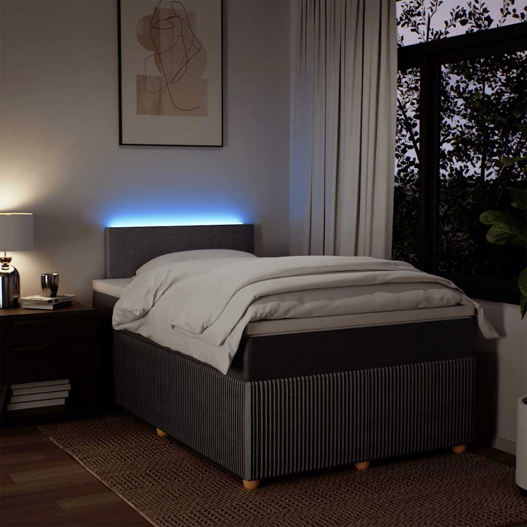 Sommier à lattes de lit avec matelas taupe 120x190 cm tissu - XIOS