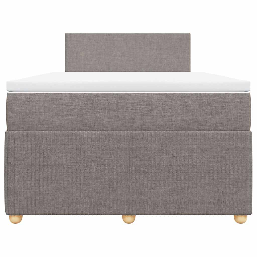 Sommier à lattes de lit avec matelas taupe 120x190 cm tissu - XIOS