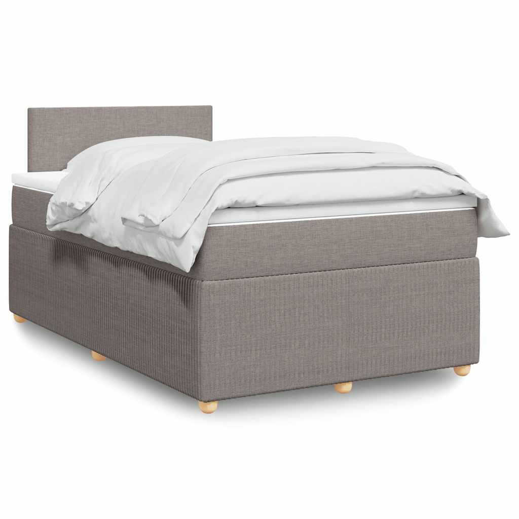 Sommier à lattes de lit avec matelas taupe 120x190 cm tissu - XIOS