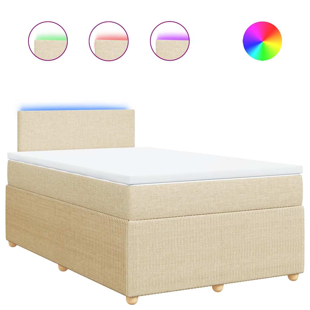Sommier à lattes de lit avec matelas crème 120x190 cm tissu - XIOS