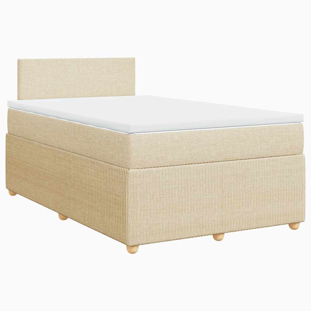 Sommier à lattes de lit avec matelas crème 120x190 cm tissu - XIOS