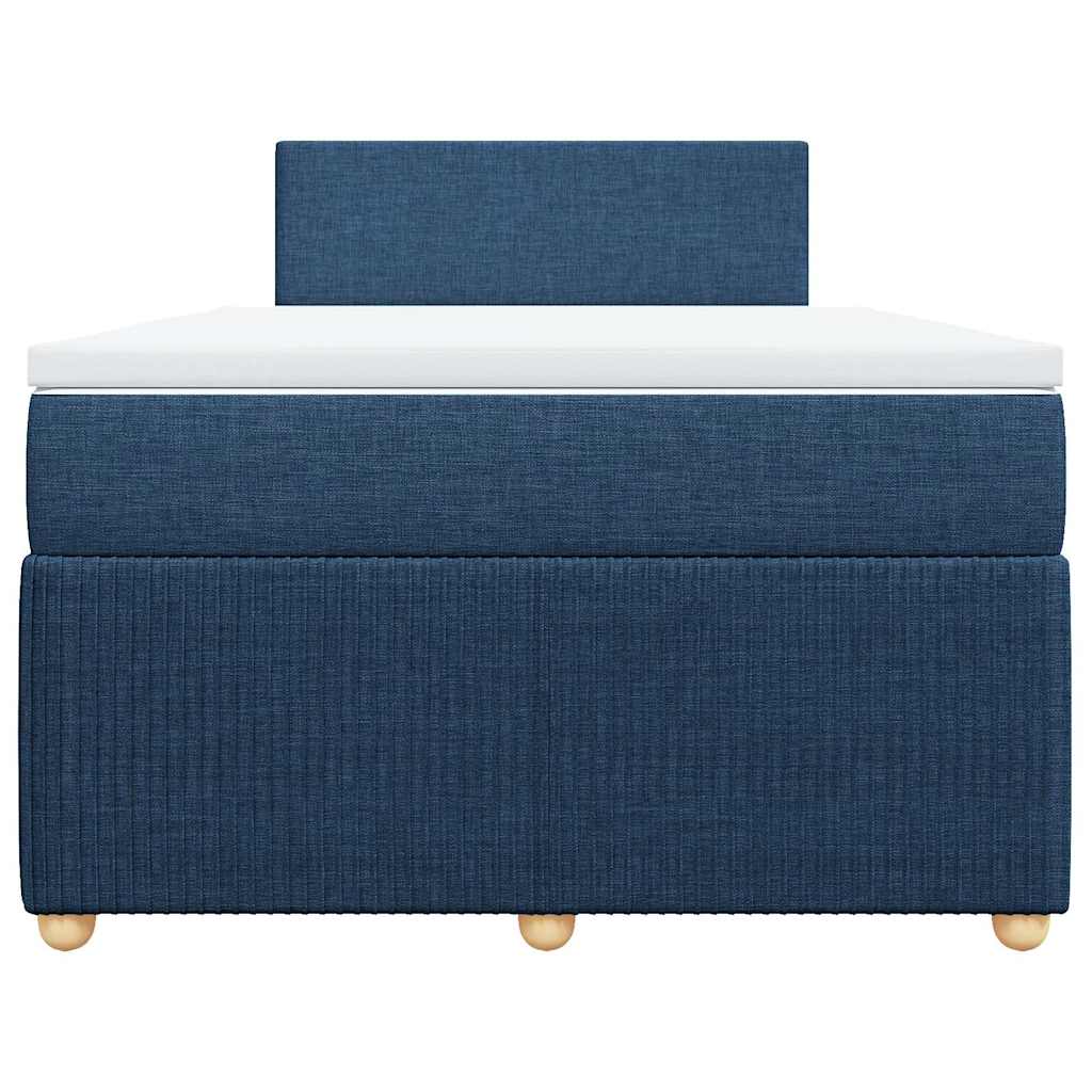 Sommier à lattes de lit avec matelas bleu 120x190 cm tissu - XIOS