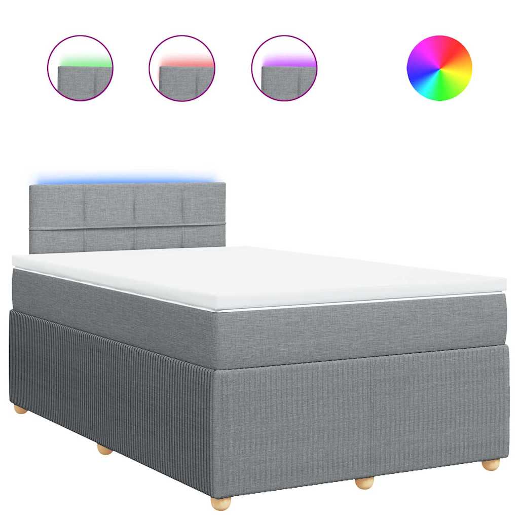 Sommier à lattes de lit et matelas gris clair 120x190 cm tissu - XIOS