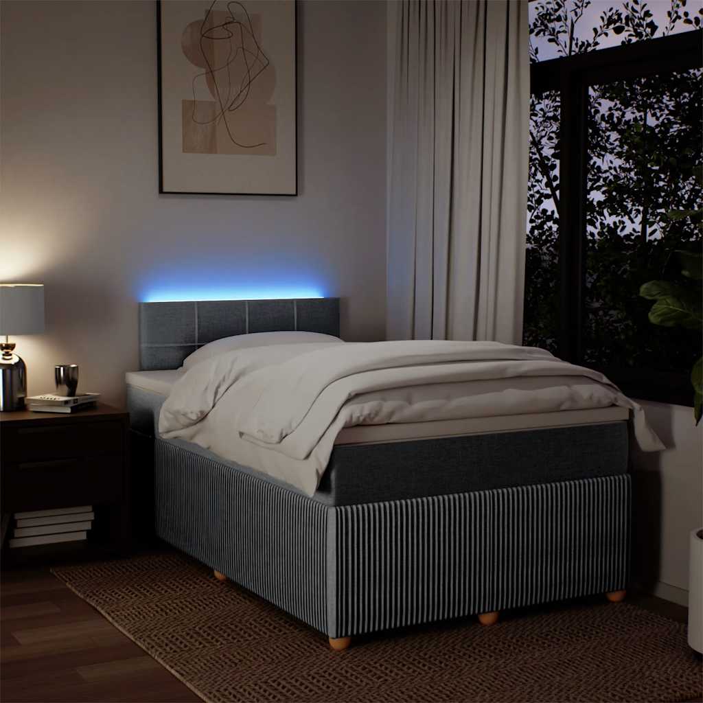 Sommier à lattes de lit et matelas gris clair 120x190 cm tissu - XIOS