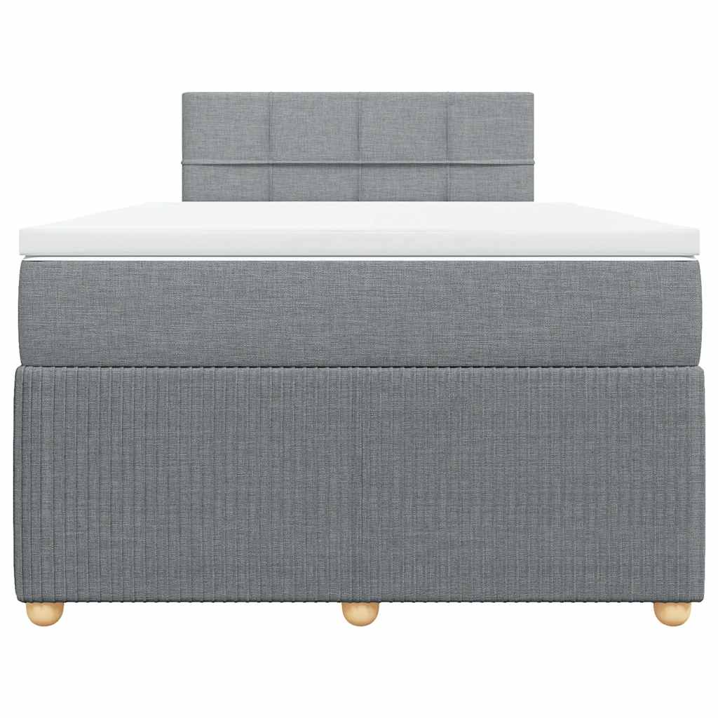 Sommier à lattes de lit et matelas gris clair 120x190 cm tissu - XIOS