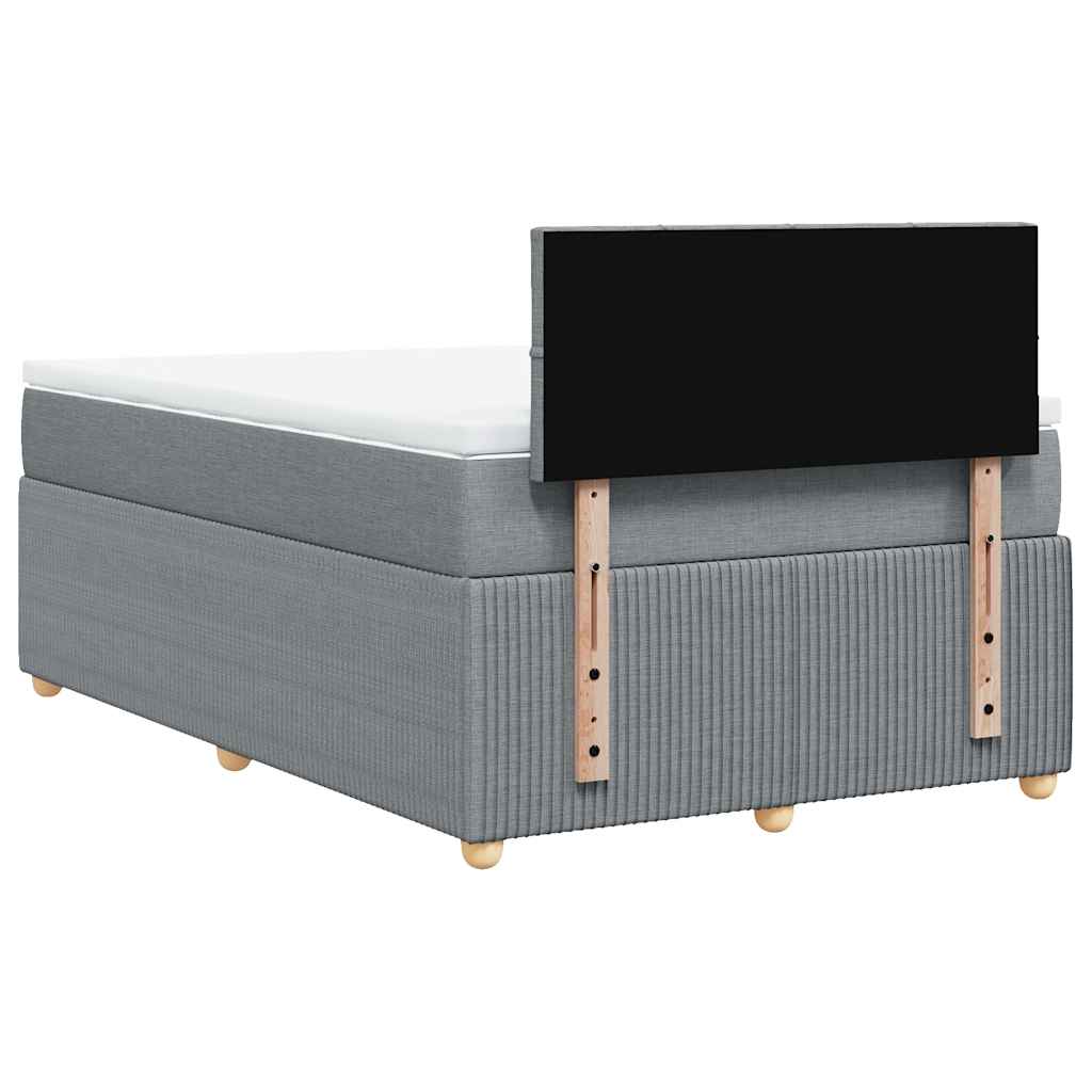 Sommier à lattes de lit et matelas gris clair 120x190 cm tissu - XIOS