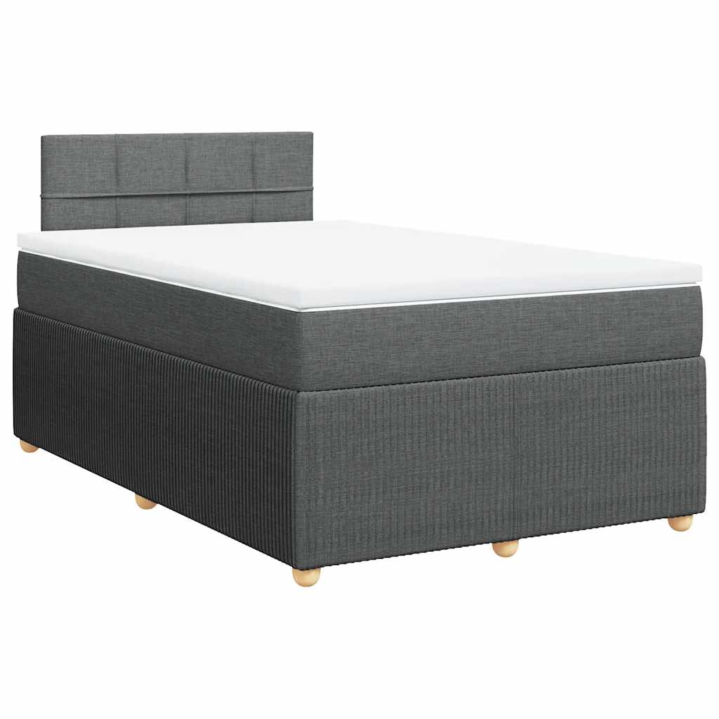 Sommier à lattes de lit avec matelas gris foncé 120x190cm tissu - XIOS