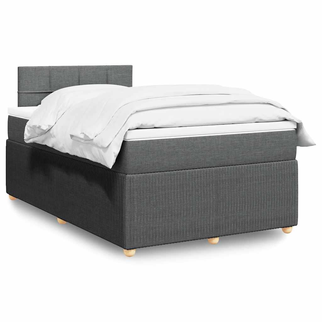 Sommier à lattes de lit avec matelas gris foncé 120x190cm tissu - XIOS