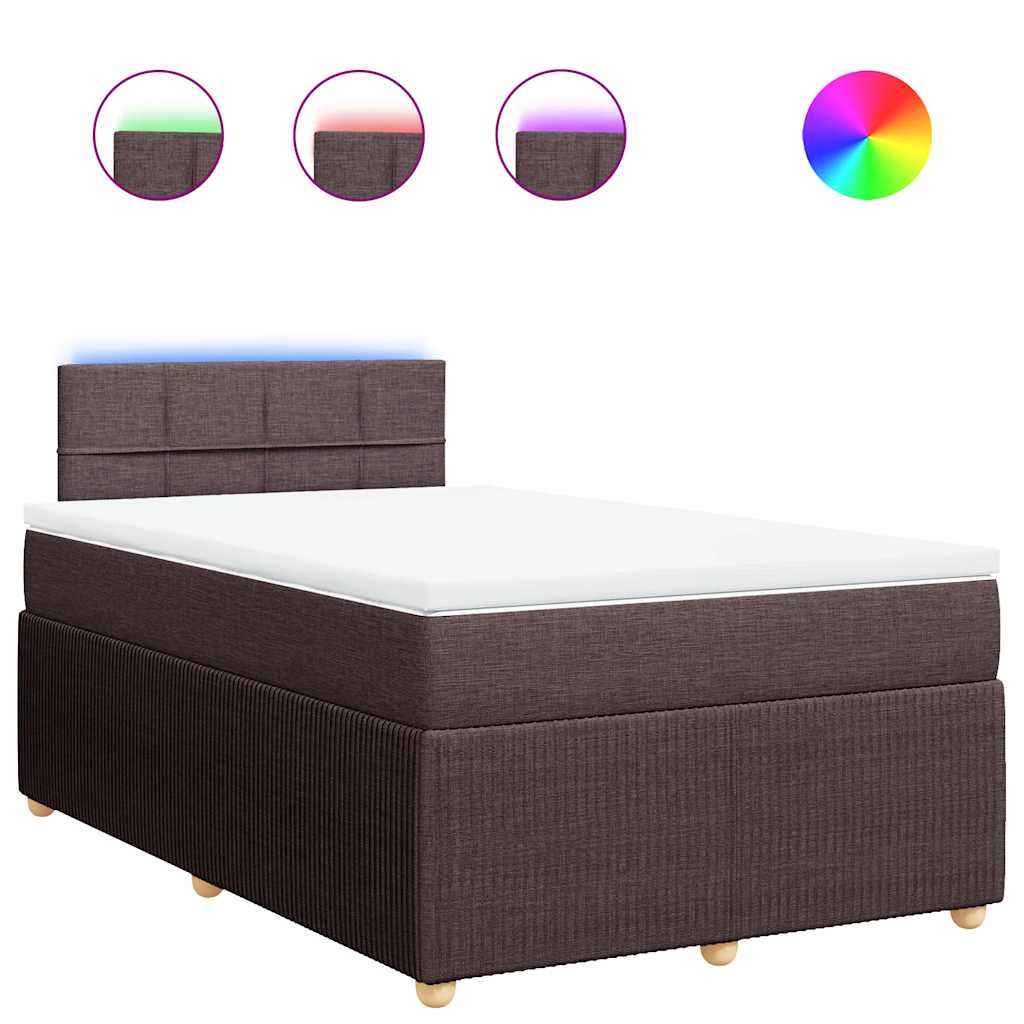Sommier à lattes de lit et matelas marron foncé 120x190cm tissu - XIOS