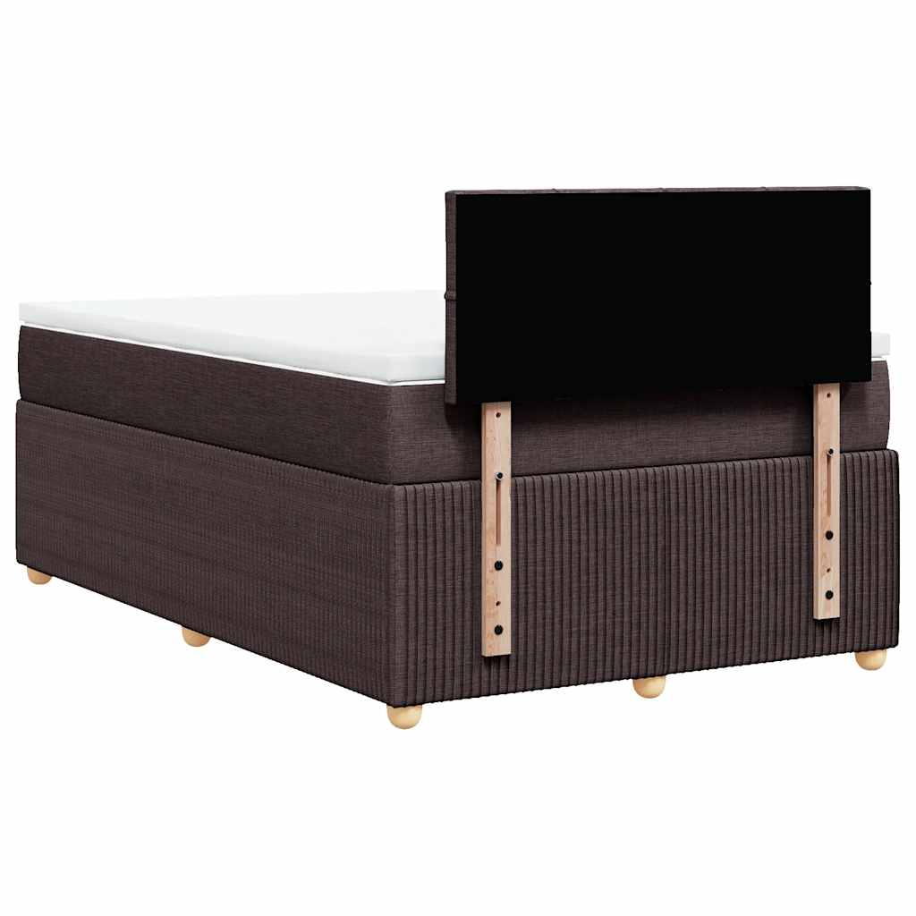 Sommier à lattes de lit et matelas marron foncé 120x190cm tissu - XIOS