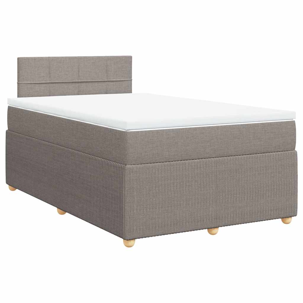 Sommier à lattes de lit avec matelas taupe 120x190 cm tissu - XIOS