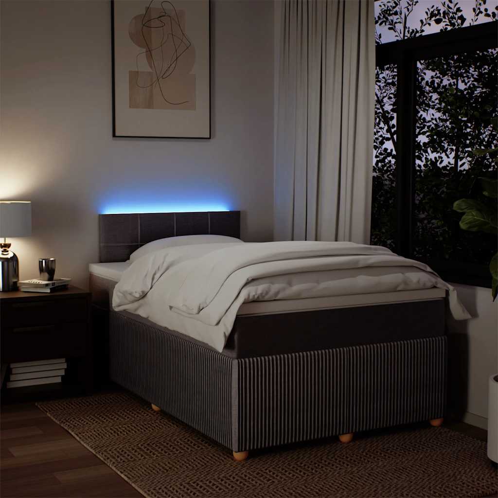 Sommier à lattes de lit avec matelas taupe 120x190 cm tissu - XIOS