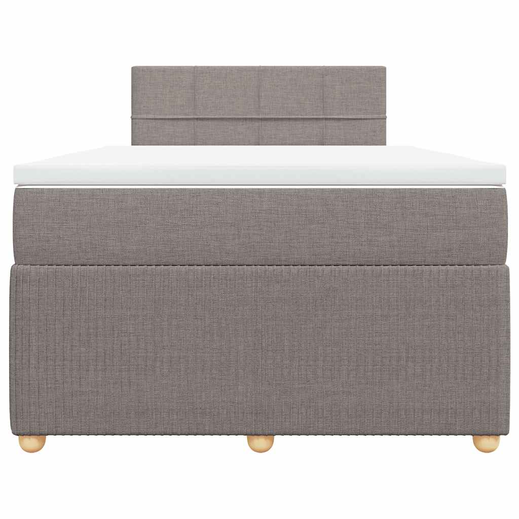 Sommier à lattes de lit avec matelas taupe 120x190 cm tissu - XIOS