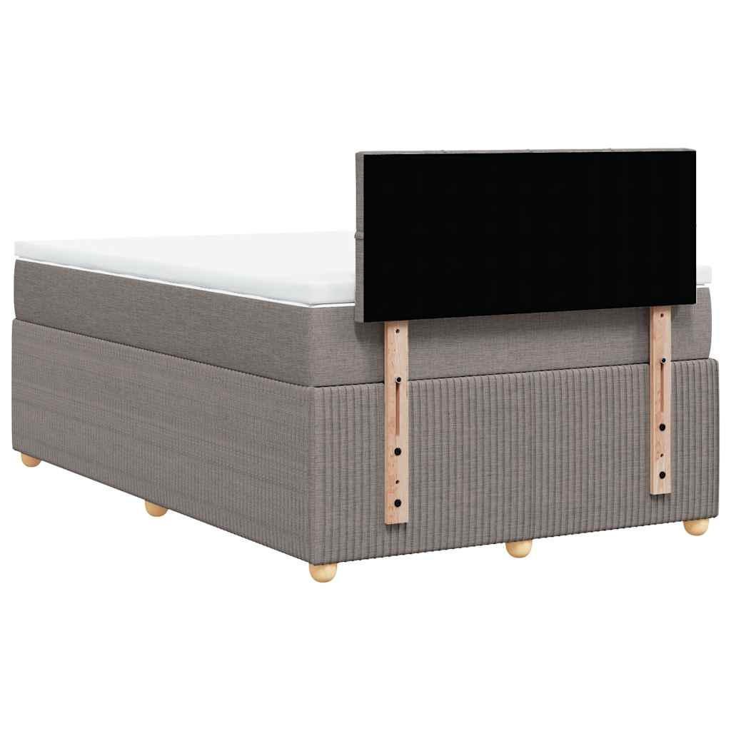 Sommier à lattes de lit avec matelas taupe 120x190 cm tissu - XIOS