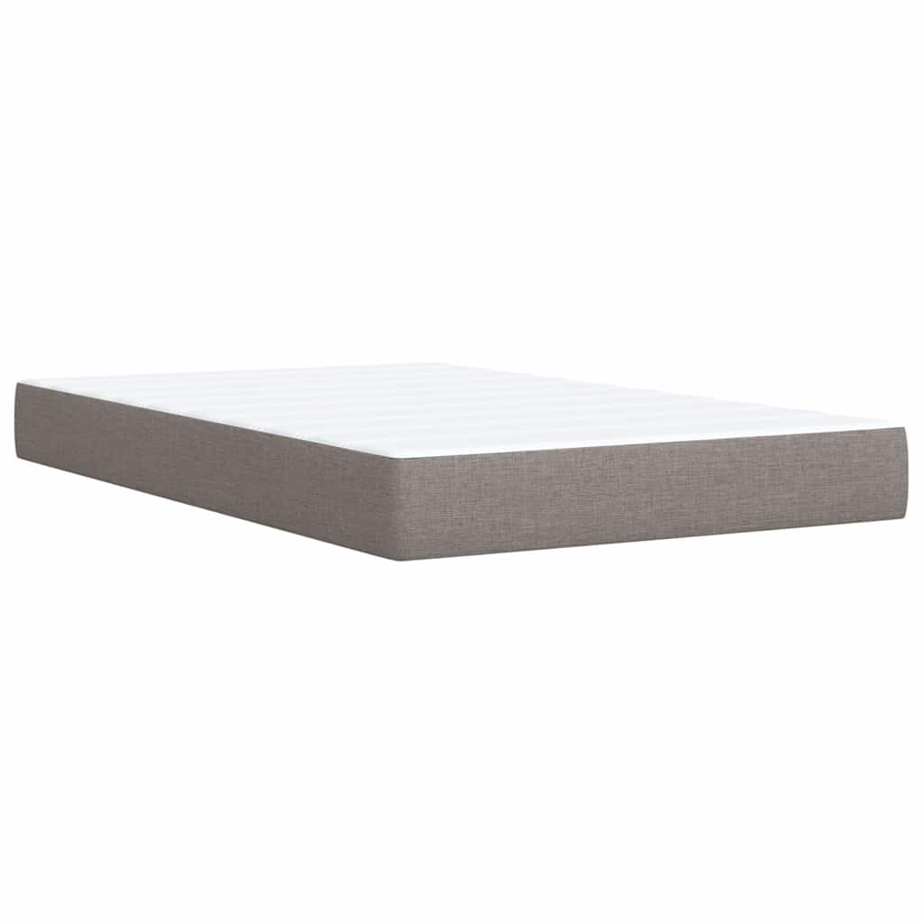 Sommier à lattes de lit avec matelas taupe 120x190 cm tissu - XIOS